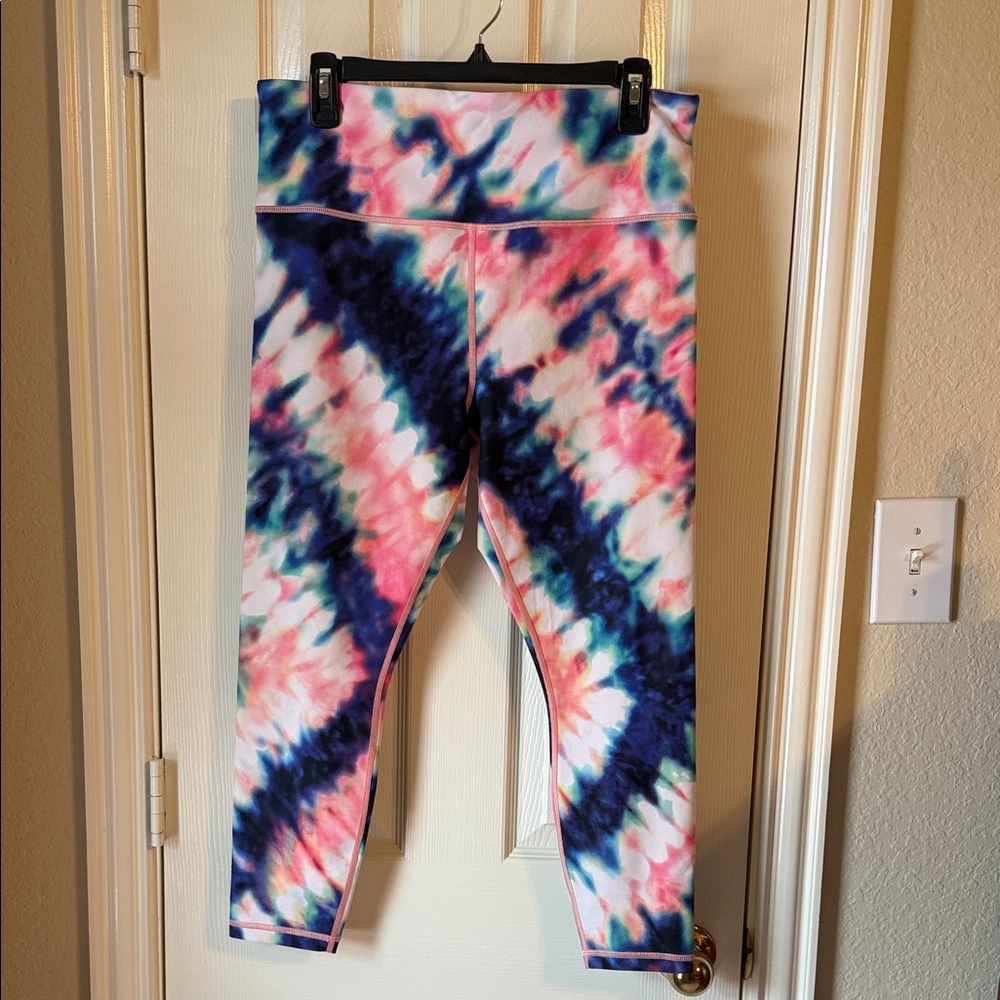 Athleta Multicolor Tie-Dye High-Waist Leggings - Pink, Blue, Navy